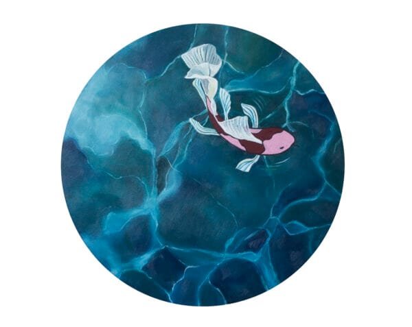 „Różowa Koi” – oryginał średnica~40cm
