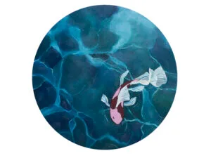 DSC00007aaaaa „Różowa Koi” – oryginał średnica~40cm