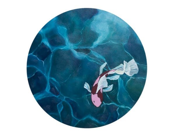 „Różowa Koi” – oryginał średnica~40cm