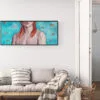 Oryginalny ręcznie malowany obraz olejny na płótnie „Szepty” – 120 cm x 50 cm