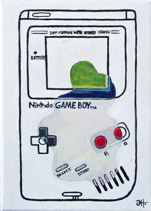 "Game Boy Classic"  Obraz z cyklu "Wspomnienia Milenialsa" - oryginał 13x18cm