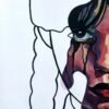 "Wednesday - Black Tears" - oryginał. Ręcznie malowany obraz na papierze A3 wysokiej jakości
