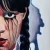 "Wednesday - Black Tears" - oryginał. Ręcznie malowany obraz na papierze A3 wysokiej jakości