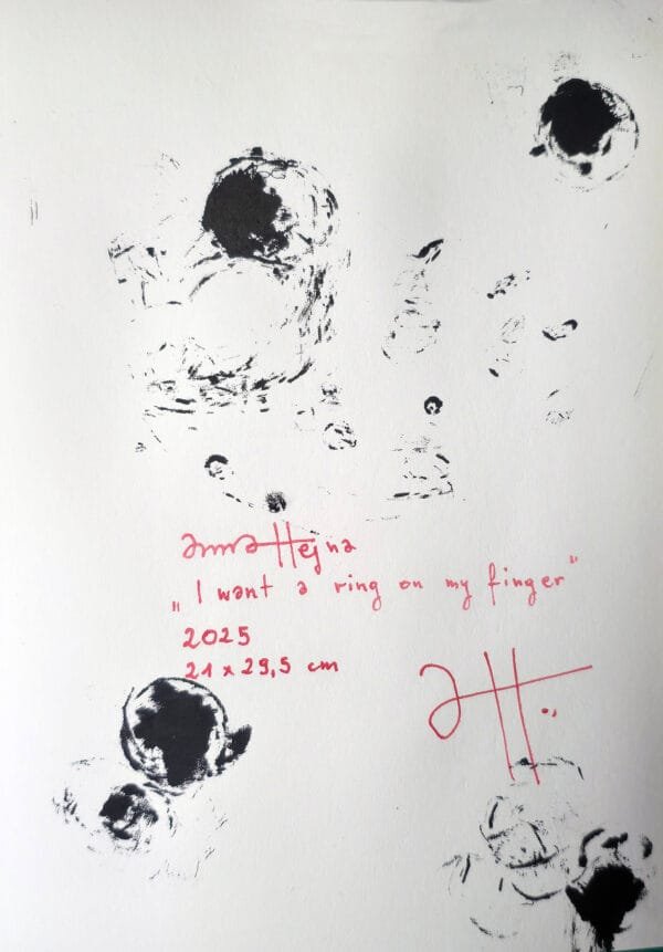 "I want a ring on my finger" - ORYGINAŁ. Ręcznie malowany obraz na papierze