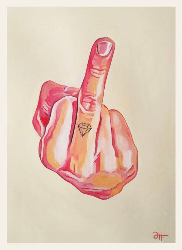 "I want a ring on my finger" - ORYGINAŁ. Ręcznie malowany obraz na papierze