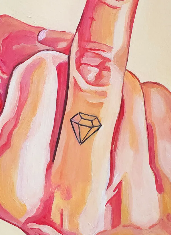 "I want a ring on my finger" - ORYGINAŁ. Ręcznie malowany obraz na papierze